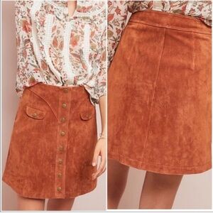 Anthropologie Suede Mini Skirt Size 4